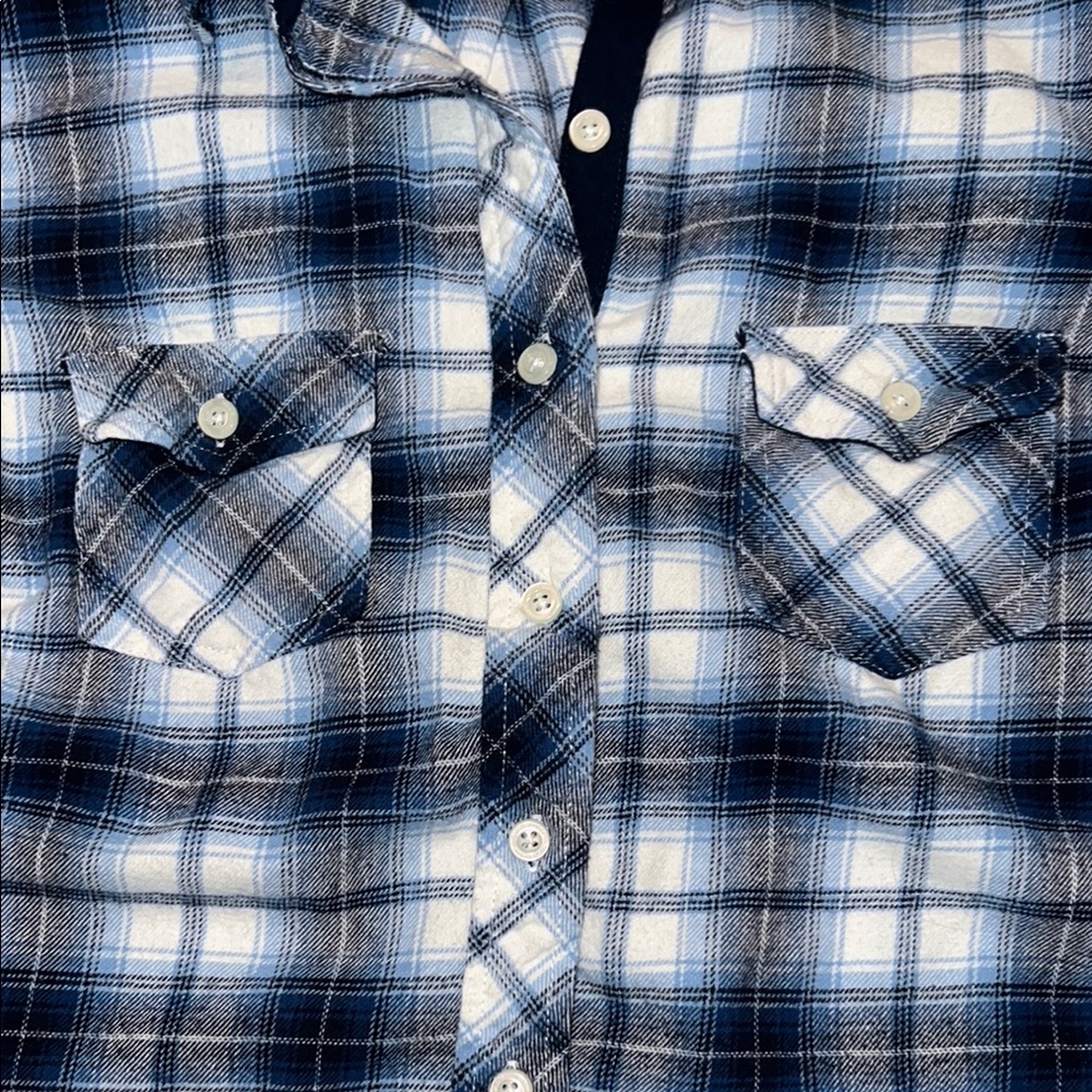 EUC (Like New) - David Peyser Sportswear Blue and White Button Down Shirt - Picture 5 of 10